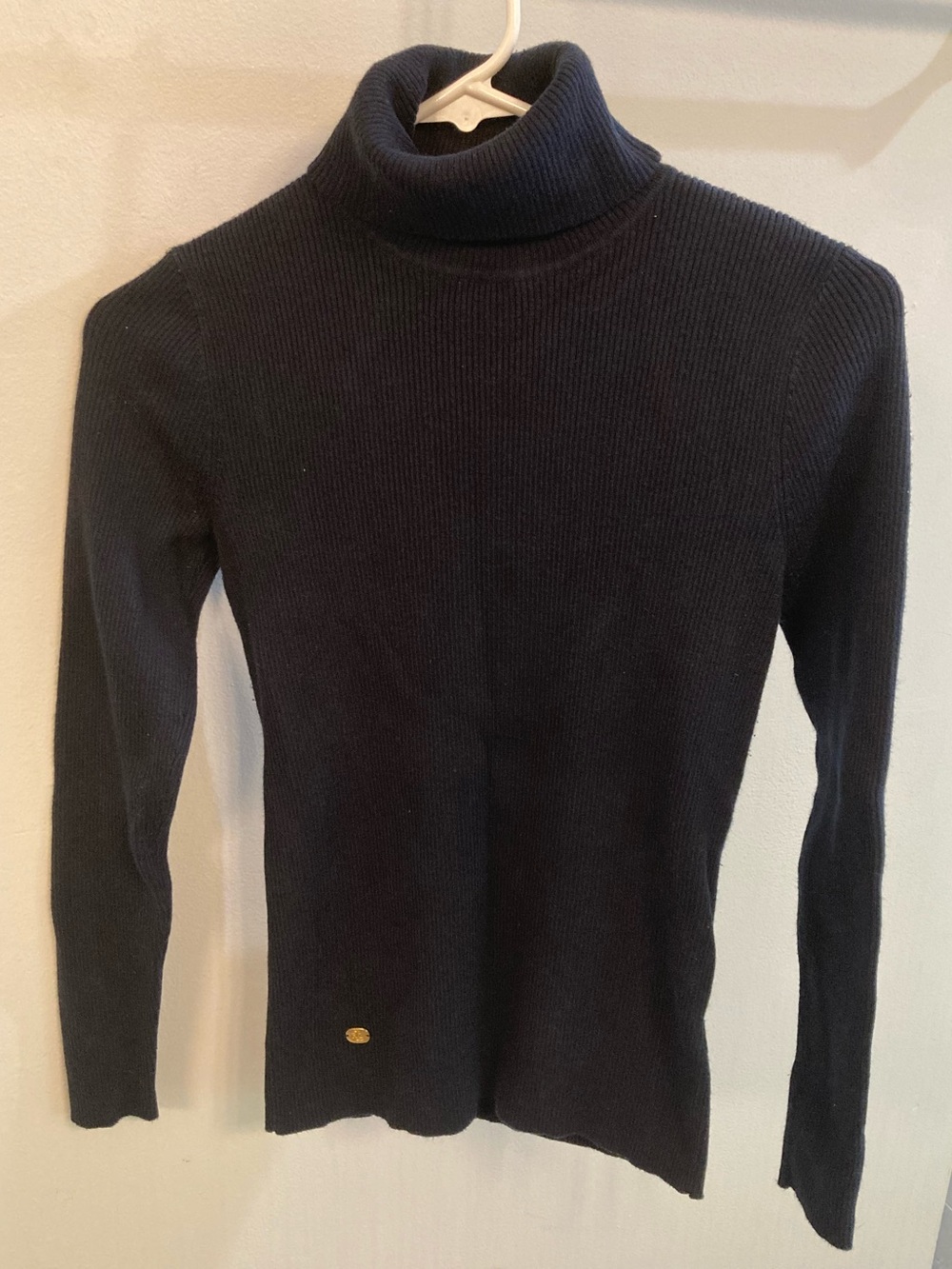 Lauren Ralph Lauren Navy Ribbed Turtleneck Sweater Size Medium